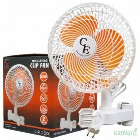 Фото Вентилятор для обдува Cornwall Electronics 20 Вт 2 Speed Clip Oscillating Fan, вентиляция для гроубокса